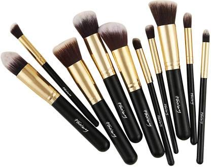 Foolzy Set of 10 Professional Makeup Brushes Kit (BR-15F)