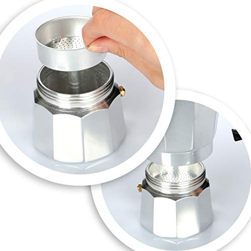 COM-FOUR® 1x Espressokocher für 3 Tassen - Mokkakanne im klassischen Design - Kaffeekocher - Espressokanne… – Bild 5