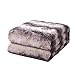 Tache 63 X 90 Inch Plush Charcoal Black Super Soft Striped Faux Fur Throw Blanket, Twin Size