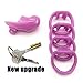 FYJUSTICE Men's Lightweight Comfortable Resin Chasti-ty Device with 4 Sizes Rings 2 Pairs of Keys (Short, Pink)