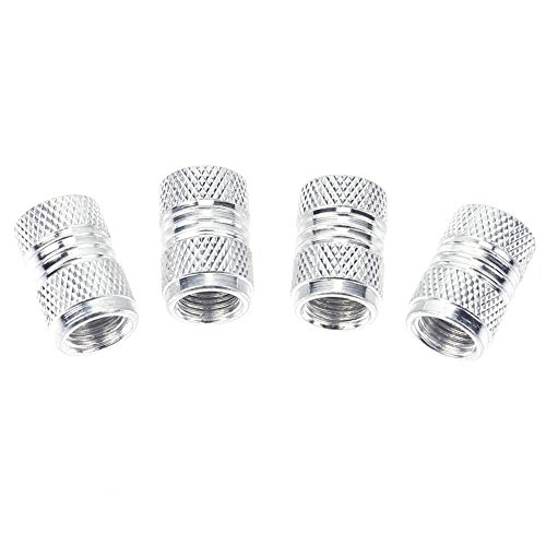 Domybest 4pcs Tire Stem Valve Caps Aluminum Car Tire Valve Wheel Air Port Dust Cover Stems Caps (Silver)