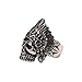 PAURO Cool Feather Dayak Indian Headdress Punk Skull Stainless Steel Mens Ring Size 7