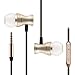 Wired Headphones,in Ear Magnetic Metal Sport Earbuds Sweatproof Headsets with Mic,Noise Canceling HiFi Stereo Heavy Bass Earphones for Workout Running Jogging Gym for iPhone Samsung by Mayama(Gold)