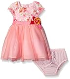 Rare Editions Baby Girls' lace to mesh social dress