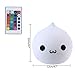 Silicone Night Light, Umiwe Cartoon Children Night Light Rechargeable Night Lamp with Remote Control for Baby Kids Bedroom Nursery Birthday Gift (Waterdrop A)