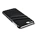 Dockem Wallet Case for iPhone 8 Plus and 7 Plus - Minimalist Vintage Synthetic Leather Card Case, Ultra Slim Professional Executive Snap On Cover with 2 Card Holder Slots, Black