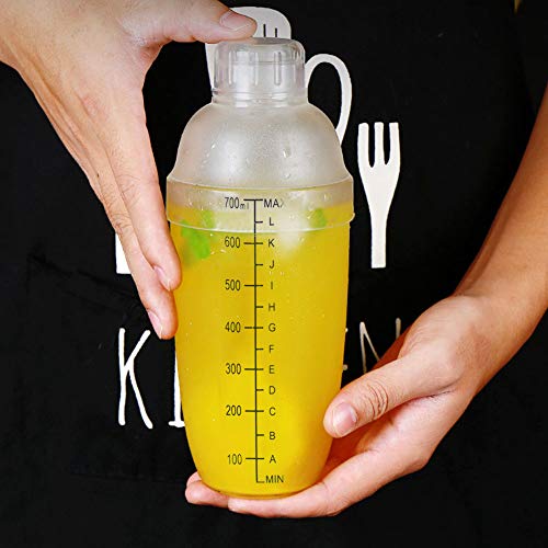 700ml Cocktailshaker, klarer Kunststoff Getränke-Shaker Bubble Tea Boba Cup Margarita Mix Messflasche mit Eissieb für… – Bild 6
