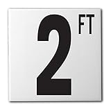Aquatic Custom Tile Ceramic Swimming Pool Waterline Depth Marker 2 FT Smooth Finish, 5 inch Font