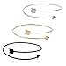 MECOO Womens Fadeless Charm Bangle Hypoallergenic Arrow Bracelet Silver＆Gold＆Black 3 Kinds for Choose (3 PCS Mix)