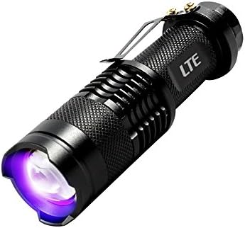 LTE Zoomable Ultraviolet UV LED Flashlights Mini Torch, Scorpion Detector, Pets Urine and Stains Detector, Adjustable Focal Distance (Pack of 1)