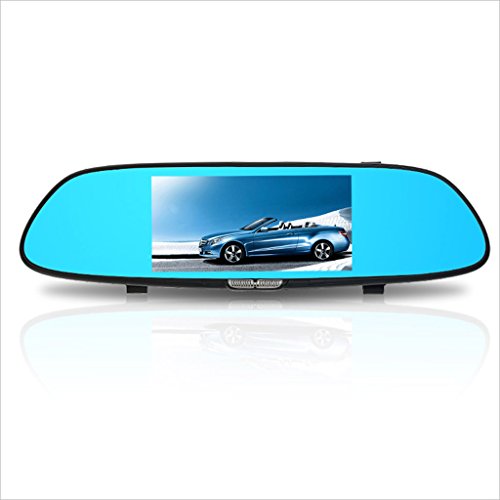 QIHANGCHEPIN Car DVR Rear View Mirror Dual Lens Video Camera 7 Inch LCD HD 1080P IPS Touch Screen 170° Wide Angle Rear View Camera Driving Recorder, DVR With Parking Monitor WDR Loop Recording