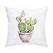 BLEUM CADE Throw Pillow Covers Cactus Succulent Pillow Covers Plants Potted Throw Pillow Cases Cushion Covers Zippered Pillowcase 18
