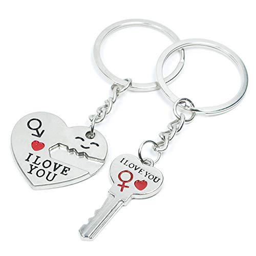 I Lover Love Key to My Heart Cute Couple Keychain Love Keychain Key Ring - Thumbnail 3