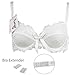 Nanier Women's Thin Transparent Lace Bra Set White 40D