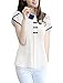 Allegra K Women Peter Pan Collar Button Decor Back Sweet Blouse White S