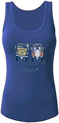 Jeep Girl Custom Women's Tank Top Sleeveless Tee by Hkhoodies (Blue)