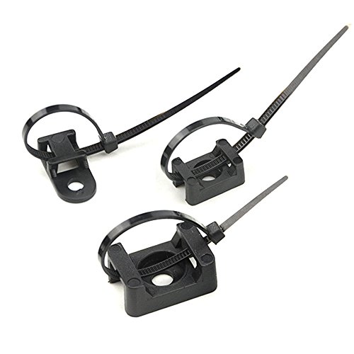 XLX 120PCS 3 Values Saddle-type Cable Tie Mount Bases for Cable Wire Tubing Sleeving Conduit Adjustable Cable Tie Holder Set Matched with 120PCS Black Flexible Zip Ties(Black) - Thumbnail 4