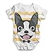 TWISTED ENVY Baby Unisex Boston Terrier ALL-OVER PRINT Bodysuit Baby Grow Baby Romper 3-6 Months White
