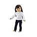 Emily Rose 18-inch Doll Clothes Stretch Jeans & 3 Long Sleeved T-Shirts Tees - Value Basics Collection Versatile Accessories Gift Set - Clothing for 18