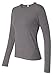 Ladies' Baby Rib Long-Sleeve Crew Neck Tee (Deep Heather) (Large)