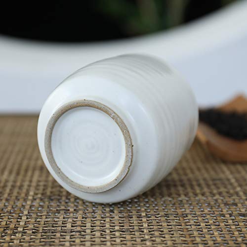 TEANAGOO TC07, Pottery China Tea Cup For W07, 5.8 oz, Ruware, White, 4 pcs/Box