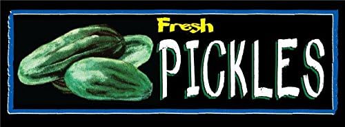 Retail Sign Systems 101-3T-Chalk "Fresh Pickles" Chalk Design Produce Insert, 3-Track