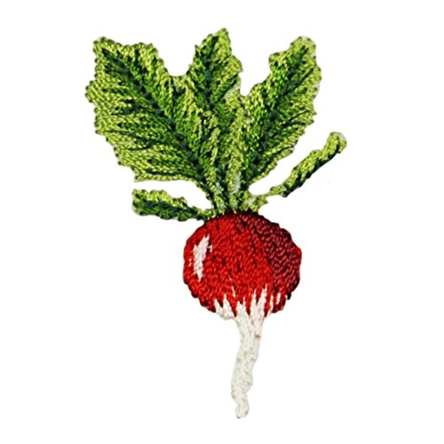 ID 1215 Radish with Stem Patch Vegetable Root Salad Embroidered Iron On Applique