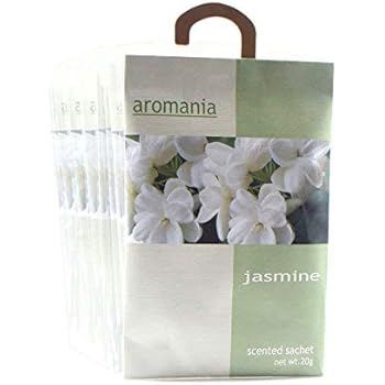 YUMSUM Premium Jasmine Scented Sachets Bags Clothes Fragrant for Drawers Closets Room Wardrobe Bathrooms Cars,25gX8 Pack (Jasmine)
