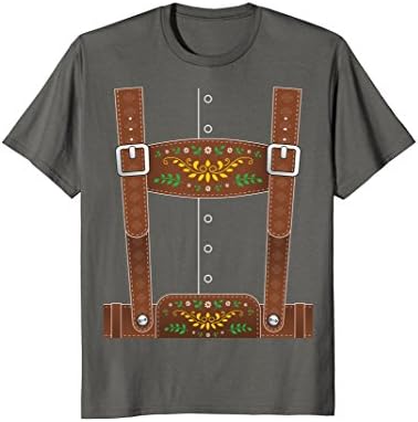 Mens Lederhosen Oktoberfest T-Shirt or Halloween Costume XL Asphalt