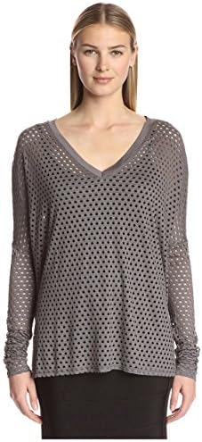 Twenty Tees Women's Perforated Long Sleeve Tee, Shadow, S