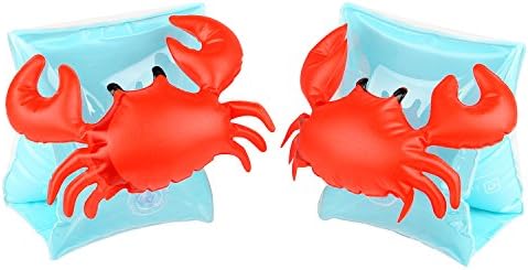 LAFALA Inflatable Basic Crab Arm Band Floats Begin To Swim Floatation Sleeves, for Children Kids