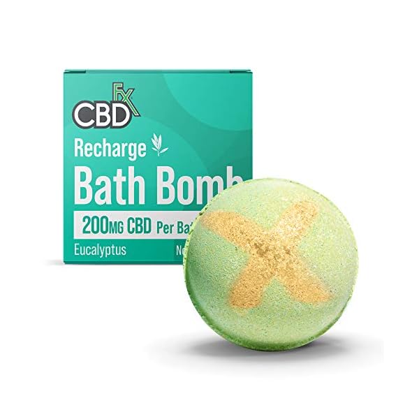 CBDfx 200mg CBD High Strength Recharge Bath Bomb Eucalyptus Single