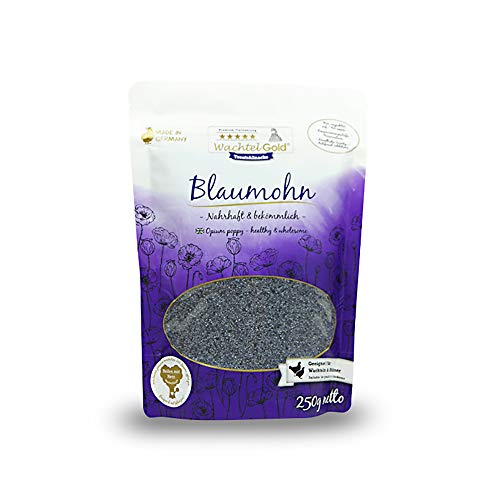 federgold® Blaumohn 250 g â hochwertiges Zusatzfutter für Wachteln & Hühner | unterstützt die Verdauung & Futteraufnahme | ideal für Küken ab dem 1. Tag | 100% Naturprodukt auf Lebensmittelbasis