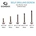 Comdox Hex Washer Head Sheet Metal Screws Kit, Color Carbon Steel Self Drilling Screws Assortment Kit, Self Tapping Tek Screws with Drill Point, #12 x 3/4