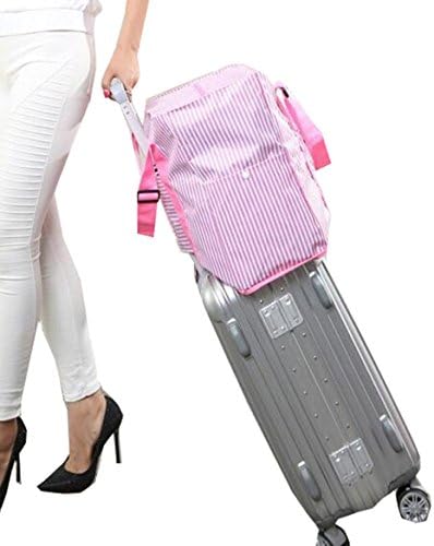 KM large-capacity striped package trolley case storage bag (pink)