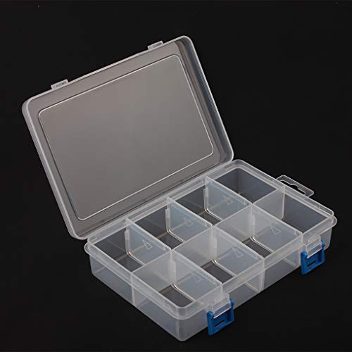 BangQiao Plastic Parts Storage case and Adjustable Divider Box for Hardware, Craft and Bead, 8 Grids, Clear