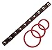 Ultimate54 Adjustable Leather Cock Ring 8.5 inch 3 snaps & 3 Red Silicone Male Erection Enhancement Rings