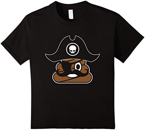 Kids Poop emoji halloween shirt Pirate style 8 Black
