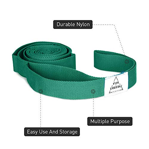 Forbidden Road Stretch Strap with 12 Loop Exercise Strap for Physical Therapy Yoga Dance Pilates Greater Flexibility and Fitness Workout Deepen Green/Black/Purple
