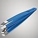 Tweezer Guru Tweezers for Women - Slant Pointed Precision Tweezers for Eyebrows & Ingrown Hair Removal - Blackhead and Splinter Tweezer with Sharp Needle Nose Point for Plucking (Bold Blue)