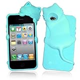 Cute Kiki Cat Silicone Case Cover for iPhone 4/ iPhone 4S (BabyBlue)