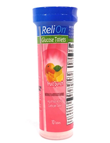 Relion glucose fruit punch, 10 tablets, on-the-go tube.
