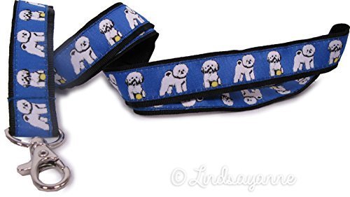 Bichon Frise Dog Breed Neck Lanyard for ID or Keys - Blue