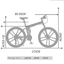 Gmlmes Folding Mountain Bike, 26'' Wheels 21 Speed