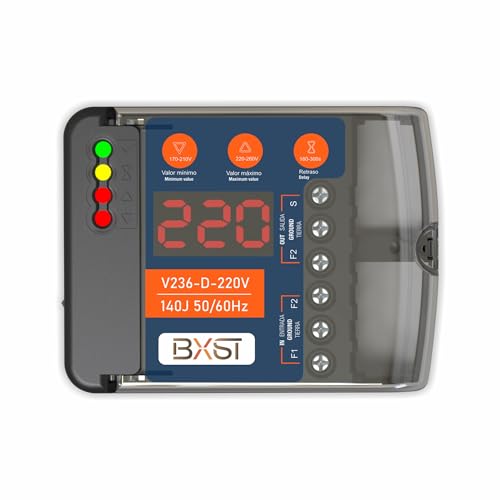 Protector de sobretensiones de cableado resistente con pantalla LED ajustable, protección de voltaje y retardo, 220 V, 30 A, 6600 W máximo, protección contra sobretensiones de 140 J para