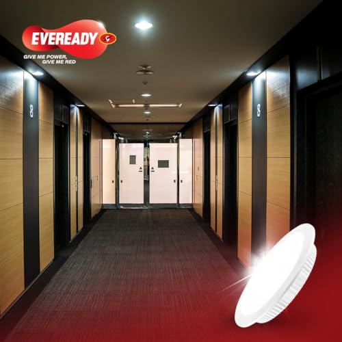 Eveready 6W LED Recessed Backlit Panel | Round Shape | Lightweight & Fire Retardant PC Body | Aesthetic Matte Finish | 80lm/W | 4kV Surge Protection | White 1