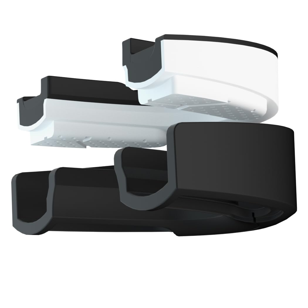 HUGEOAKS SG-II Sport Mouth Guard, Multi-Layer Composite Material, Maximum Angular Protection, Extreme Strength, Suitable for Boxing, Rugby, Football, MMA, Hockey and Other Sports (Black-White-Black)