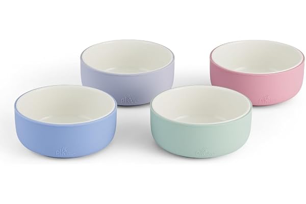 Elk and Friends Kids Porcelain Bowls with Silicone Sleeves | Suitable for Babies/Toddlers | Microwave & Dishwasher Safe | Non