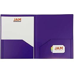 JAM PAPER Heavy Duty Plastic 2 Pocket Extra Tough