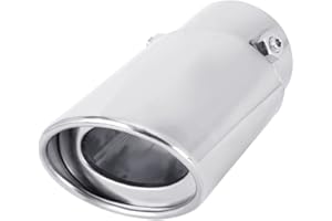 Dsycar Adjustable 1.75-2.75 Inch Inlet Exhaust Tips, 3.5" Oval Outlet, Stainless Steel Exhaust Pipe Tips for 1.75"/2"/2.25"/2.5"/2.75" Outside Diameter Tailpipe (Large Straight)
